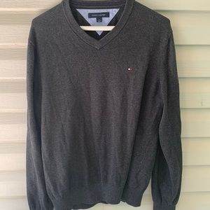 Mens dark gray cotton sweater